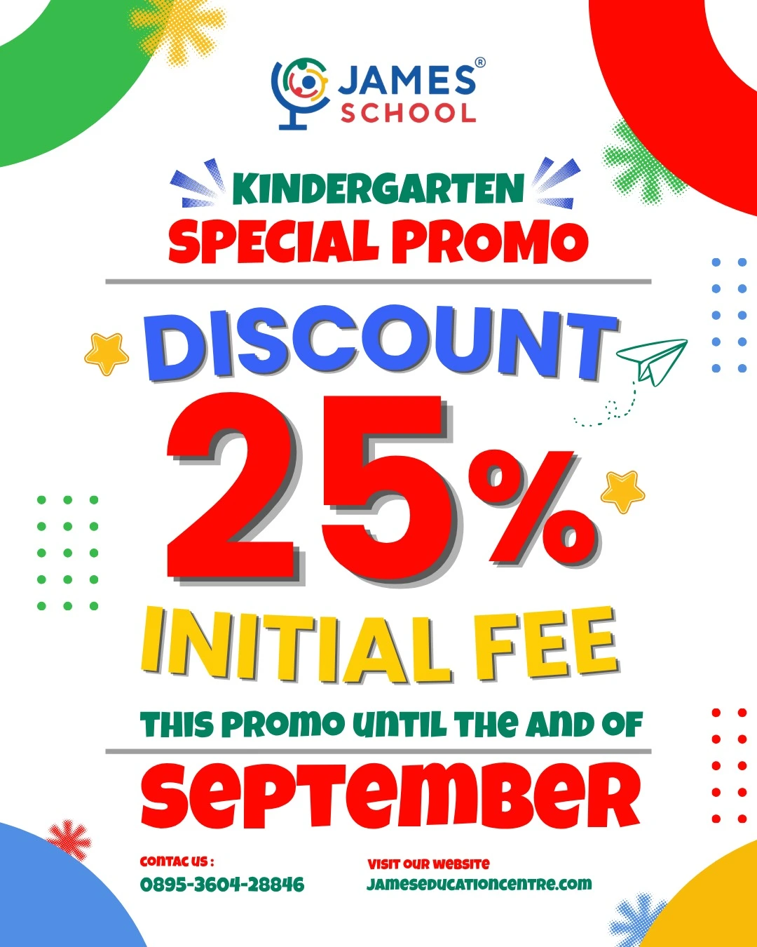 Promo Kindergarten: Diskon 25% Initial Fee hingga Akhir September